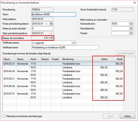 Periodisera faktura i annan valuta, steg 4