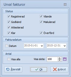 Urval fakturor