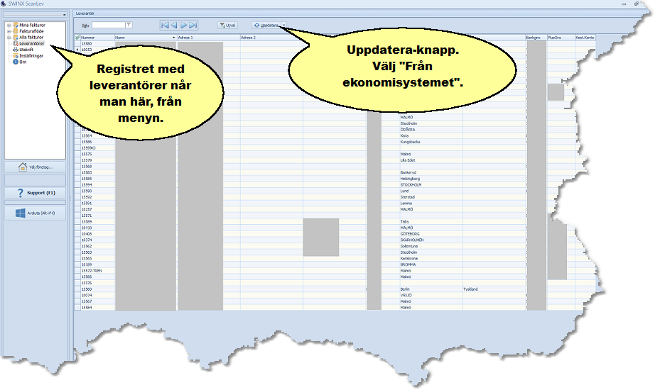 Leverantörsregister uppdatering