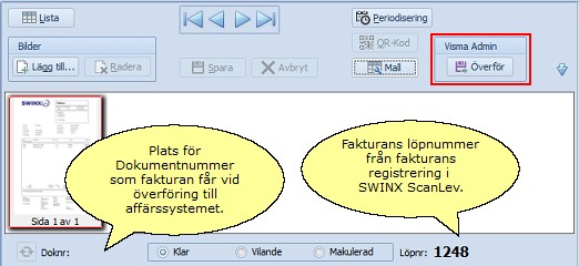 Överföra från fakturan