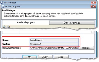 MamutInställningar