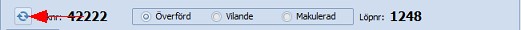 Uppdatera-knapp överförd faktura