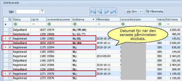 Specialfunktioner E-postattest-påm nytt lista