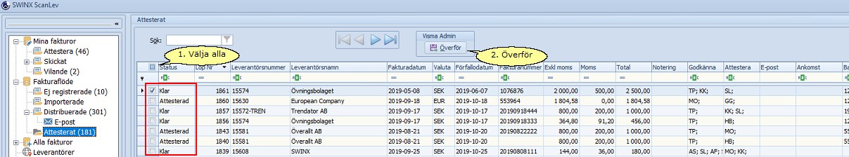 Arbetsgång överföra-lista