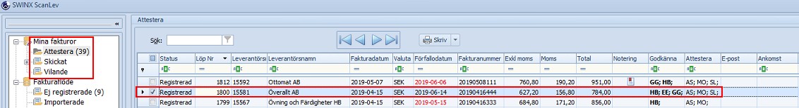 Specialfunktioner Vilande-återställd lista