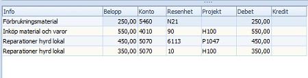 Arbetsgång bearbeta-kontera tidigare konteringar kontering